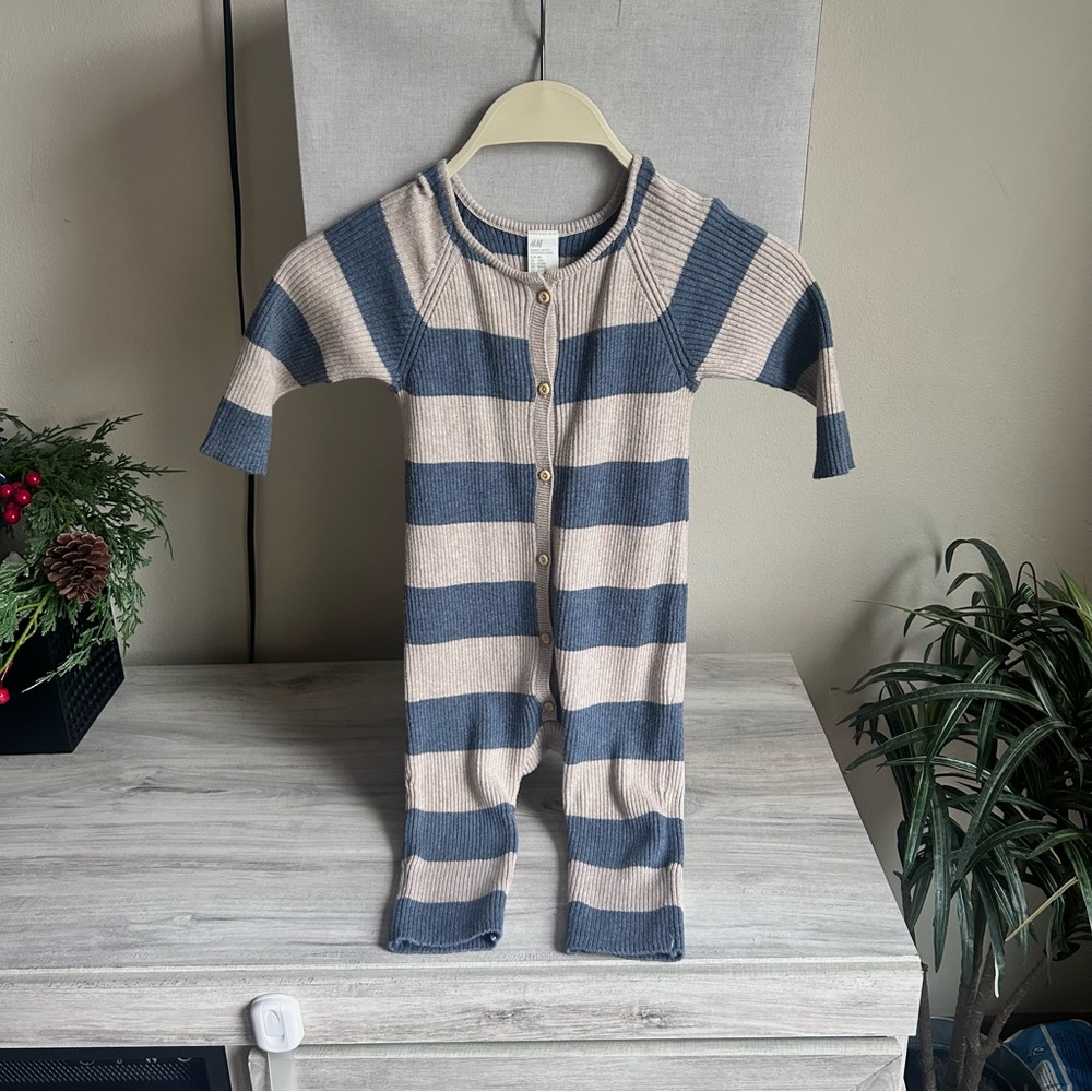 H&M Rib Knit Cotton Jumpsuit
